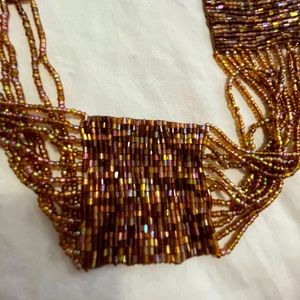 Beaded necklace with bonus braided belt